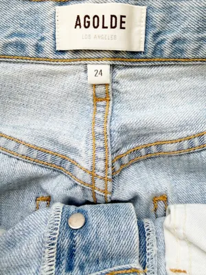 AGOLDE Riley Ripped Straight Leg Jeans in Clear Skies Size US thumbnail 8