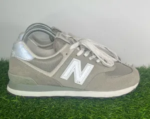 New Balance 574 Classic Gray White Men’s Size 7 Suede ENCAP Sneaker thumbnail 3