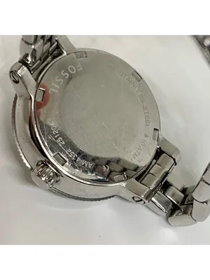 Fossil Quartz women date Watch AM4352 Bridgette all Stainless Steel 28mm running thumbnail 6
