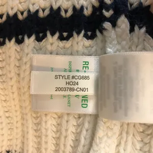 J Crew Heritage Cotton Fisherman Crewneck Sweater In Stripe Navy Blue White XS thumbnail 7