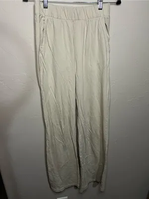 Talentless French Terry Bone Cream Wide Leg Lounge Sweatpants thumbnail 2