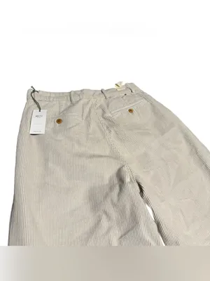 AE77 Premium Pleated Corduroy Pant American Eagle Cream High Waist Wide Leg NWT thumbnail 5