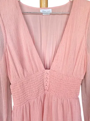 Lovers + Friends Arline Pink Metallic Mini Dress‎ Sz S thumbnail 6