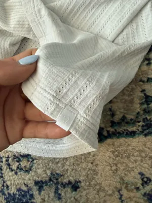 Lululemon White Cropped Tank thumbnail 3