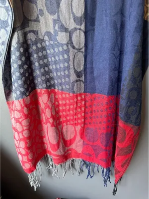 Colorful Patterned Pashmina with Fringe Detailing thumbnail 2