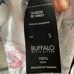 Buffalo David Bitton Top Womens White Floral Print Front Tie Blouse Small thumbnail 14