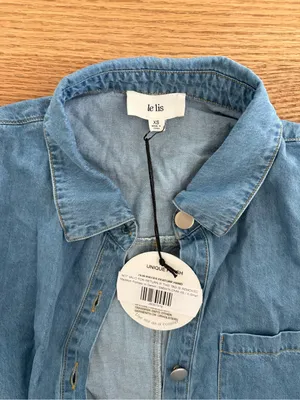 Le Lis Light Blue Denim Romper thumbnail 2