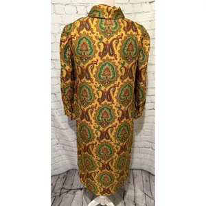 VTG 70s Paisley Floral Dress Vintage Hippie Groovy Vintage Rare M/L thumbnail 5