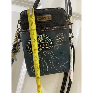 New Chala Jellyfish Crossbody Purse Blue Brown Fob Dangle Charms Sea Life thumbnail 6
