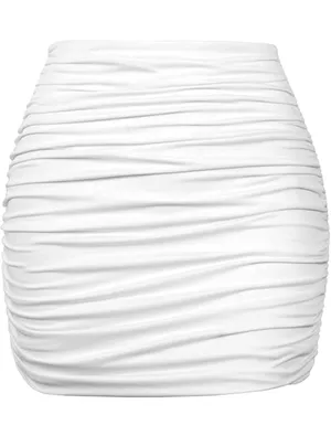 YMDUCH Women's Sexy High Waist Solid Tight Ruched Bodycon Mini Club Skirt thumbnail 1