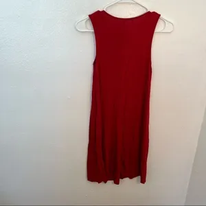 One‎ Clothing Women's Swing Shift Dress Red Sleeveless Mini Stretch Rayon CR4615 thumbnail 8