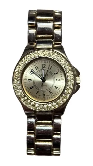 Y2k Scoop NYC Quartz Women's Bracelet Watch Gold Tone Crystal Accents thumbnail 1