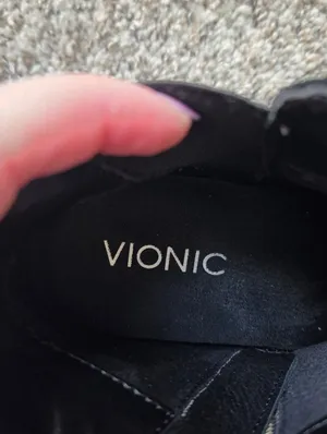 Vionic Anne Black Suede Snakeskin Booties thumbnail 5