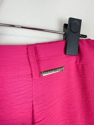 Adrienne Vittadini Hot Pink Gauzy Wide Leg Trousers Size Medium thumbnail 5