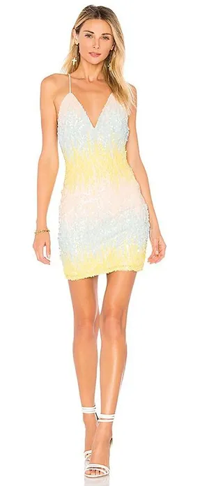 superdown Taylor Sequin Mini Dress Pastel Multi Open Back NWT S thumbnail 1