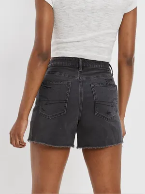 NWT American Eagle High Waist Baggy Black Wash Denim Shorts size 6 thumbnail 2
