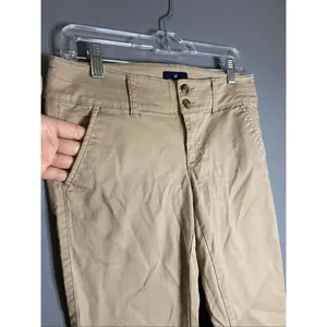 American Eagle Brown Kakhi Skinny Stretch Pants Size 4 NWOT thumbnail 3