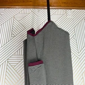 Alembika Tunic Top Blouse 3/4‎ Sleeve Striped Pullover Black Tan Size 2 US 8 10 thumbnail 7