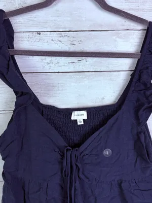 PacSun Navy Ruffle Tie-Front Camisole thumbnail 3