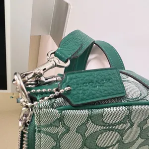 Coach C8306 Lonnie Baguette In Signature Jacquard & Leather Green thumbnail 8