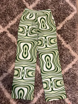 Green Flare Pants Size M thumbnail 2