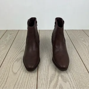 Style & Co Women's Perriee Western Ankle Booties 8M Chocolate Brown Smooth $80 thumbnail 2