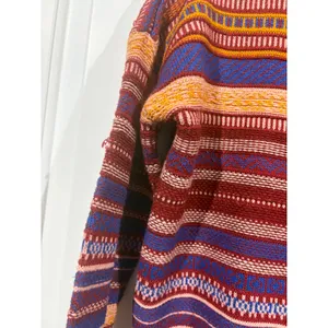 Garage Womens Fair Isle Striped‎ Sweater Rust Red Blue Multi Color Knit Size M thumbnail 3
