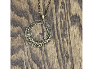 NWT New York & Company Pendant Stud Earring Necklace Set Gold Yellow 18" + 3" thumbnail 3