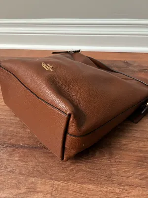 Coach Val Leather Crossbody Duffle Bag, Redwood Brown / Gold, C2818 thumbnail 9