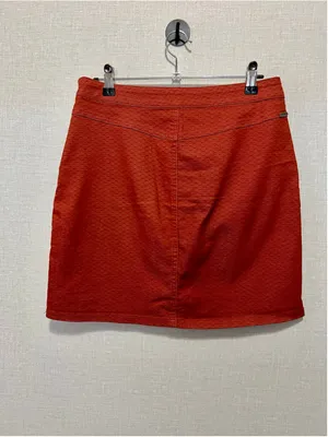 prAna Rust Orange Textured Mini Skirt With Front Patch Pockets thumbnail 5