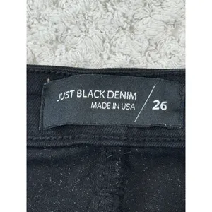JUST‎ BLACK DENIM Womens Size 26 Black Frayed Flare Jeans Made in USA thumbnail 5