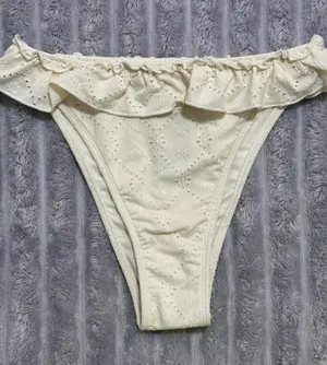 Wild Fable Ruffled Eyelet Bikini Bottom — Off-White — Size XS (0–2) thumbnail 1