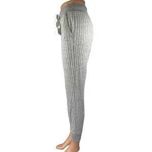 Abercrombie & Fitch Women's Gray Ribbed Tapered Lounge Joggers Sweatpants Sz XS thumbnail 2