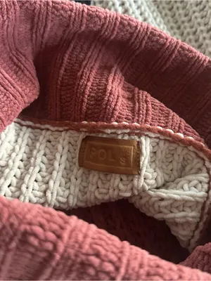 POL clothing Sweater soft cozy turtleneck colorblock cable knitting oversized S thumbnail 5