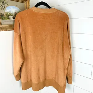 Aerie Oversized Coziest Desert Sweatshirt Size Medium Soft Velour Crewneck thumbnail 2