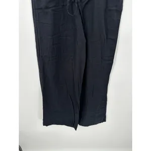 Free People Women Linen Trousers Small Black Lyla Wide Leg‎ Loose NWT thumbnail 4