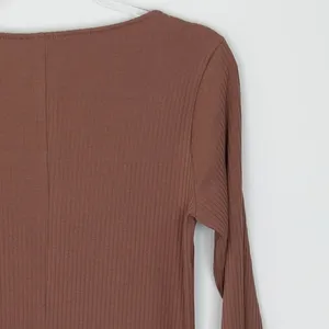 NWT Old Navy Womens Square Neck Ribbed Knit Bodycon Midi Dress Size L Tall Brown thumbnail 7