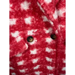 Active USA Fuchsia Pink Check Boucle Fleece Coat Large NWT Barbiecore‎ thumbnail 4