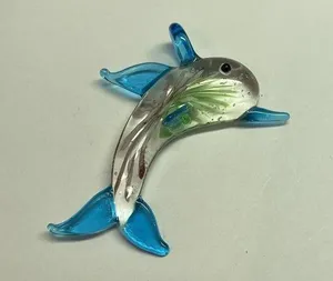 Handmade Dolphin Costume Pendant / Charm Blown Art Glass thumbnail 1