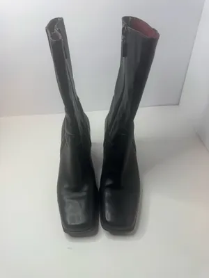 Naturalizer Lacy Black Leather Boots Size 6M thumbnail 2