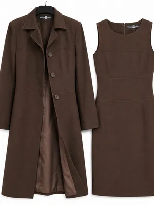 Visage Royal Vintage Brown Jacket & Dress Two Piece Set – Sizes 6/8 thumbnail 1