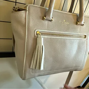 Kate Spade Allyn Chester Leather‎ Crossbody Satchel Purse, Tassel thumbnail 4
