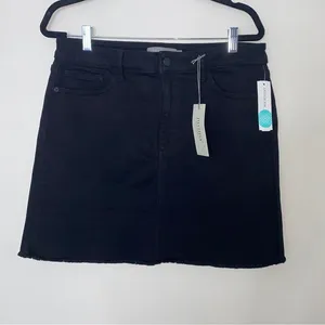 Stitch Fix JustUSA Ladies A-Line Frayed Black Tatiana Denim Jean Skirt Large NWT thumbnail 1