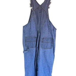 Mimi Denim Maternity Overalls With Attachment‎ To Gather In Back Med Wash S thumbnail 2