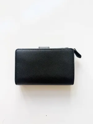 COACH Black Leather Corner Zip Wallet thumbnail 2