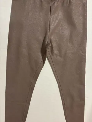 Rare NWT ALO leggings XXS brown crackled leather look. Full length brown thumbnail 1