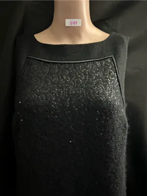 Loft Women’s Black Sequin Front Shift Dress SZ 8 NWT thumbnail 7