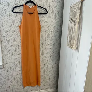 ALC Frank Orange Ribbed Midi Dress thumbnail 2