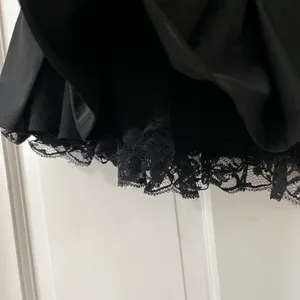 Spirit Halloween True Y2K Black Satin and Lace Mini Skirt M/L Bow Clubware Festival Goth Emo thumbnail 5