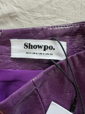 Showpo. Shimmery Purple Faux Leather‎ Mini Skirt thumbnail 2